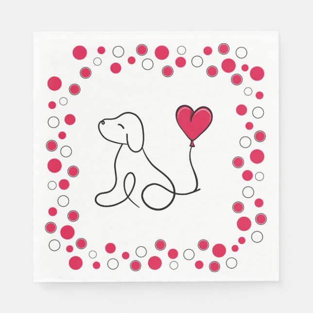 Valentine’s Day Galentine’s Day Dog Party Napkin (Front)