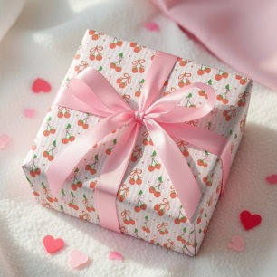 Valentine’s Day Gift Wrap Cute Strawberry Love