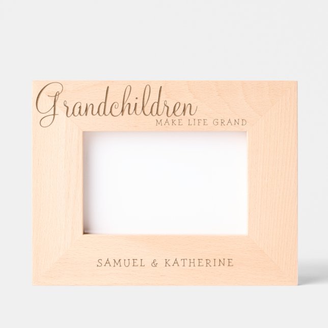 Valentine’s Day Grandchildren Make Life Grand Wood Etched Frames