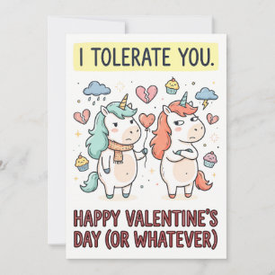 Valentine’s Day Greeting Card with Unicorn Quote