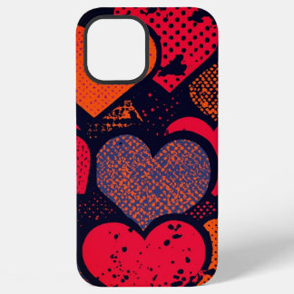 Valentine’s Day Heart Pattern – Retro Pop Art iPhone 12 Pro Max Case