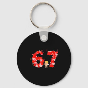 Valentine’s Day Hearts 67 Meme Six Seven 6 7 Cute Key Ring