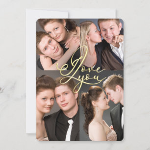 Valentine’s Day I Love You Photo Collage  Holiday Card