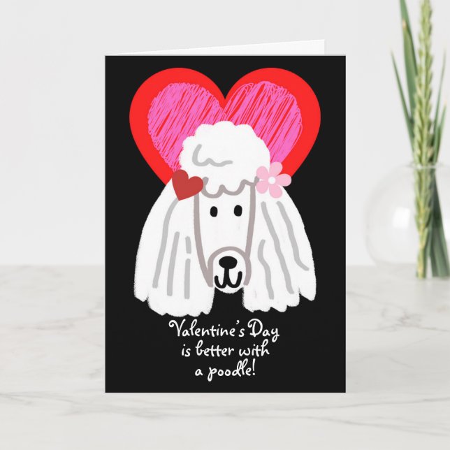 Valentine’s Day is Better with a Poodle Hearts Card (Front)