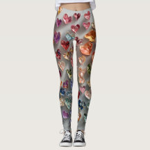 Valentine’s Day Leggings – Romantic Heart Pattern 
