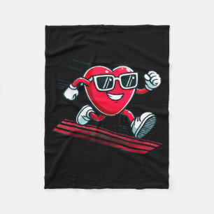 Valentine’s Day Love Heart Runner Track Running Fleece Blanket