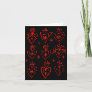 Valentine’s Day Mexican Milagro Gothic Goth Sacred Card