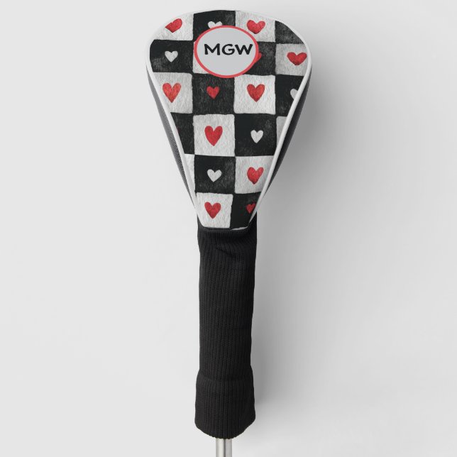 Valentine’s Day Monogram Golf Head Cover (Front)