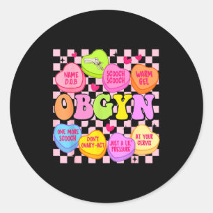 Valentine’s Day Obgyn Nurse Gynaecology Gynaecolog Classic Round Sticker