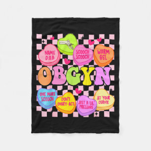 Valentine’s Day Obgyn Nurse Gynaecology Gynaecolog Fleece Blanket