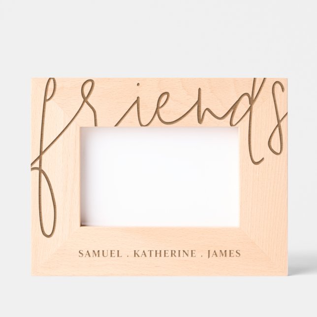Valentine’s Day Personalized Best Friends Wooden Etched Frames (Front)