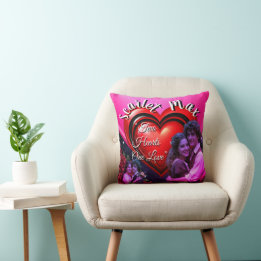 Valentine’s Day Photo Collage Red Pink Hearts Cushion