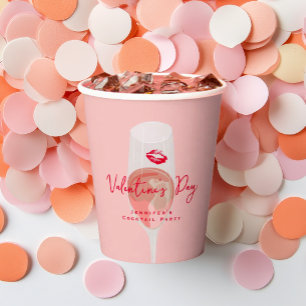Valentine’s Day Pink Rosé Cocktail Party Paper Cups