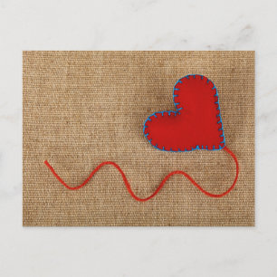 Valentine' s Day Postcard with red heart