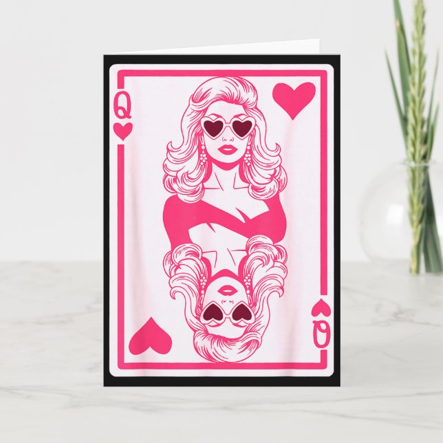 Valentine’s Day Queen Of Hearts Girls Bff Galentin Card (Front)