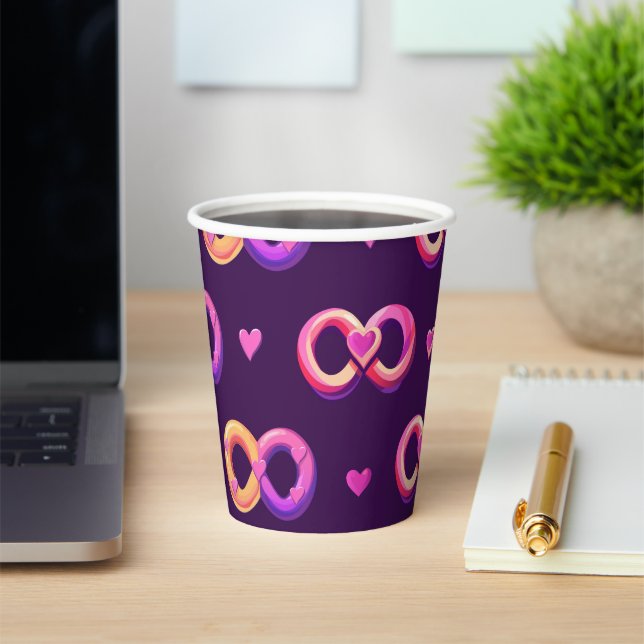 Valentine’s Day Seamless Heart Pattern with a Play Paper Cups (Insitu)