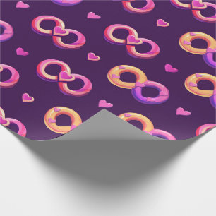 Valentine’s Day Seamless Heart Pattern with a Play Wrapping Paper
