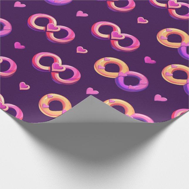 Valentine’s Day Seamless Heart Pattern with a Play Wrapping Paper (Corner)