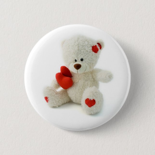 Valentine’s Day Teddy Bear Button (Front)