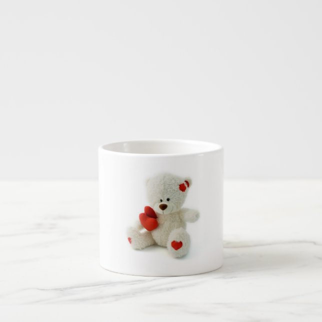 Valentine’s Day Teddy Bear Espresso Mug (Front)