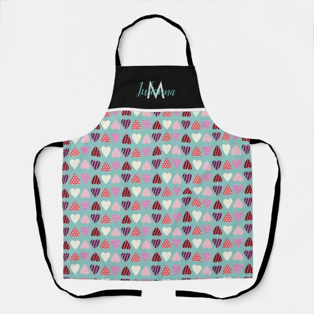 Valentine’s Day Theme Heart Pattern Apron (Front)