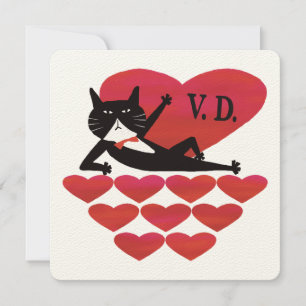 Valentine’s Day Tuxedo Cat Card