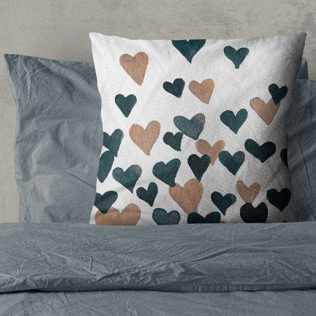 Valentine’s Day Watercolor Hearts – neutral Cushion (Creator Uploaded)