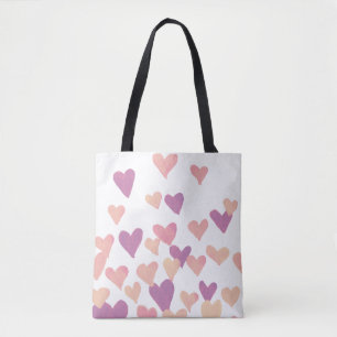 Valentine’s Day Watercolor Hearts – pastel pink Tote Bag