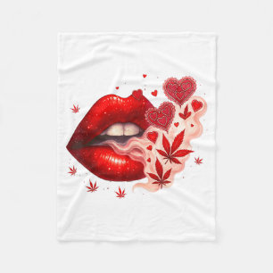 Valentine’s Day Weed Lover Stoner Babe  Fleece Blanket