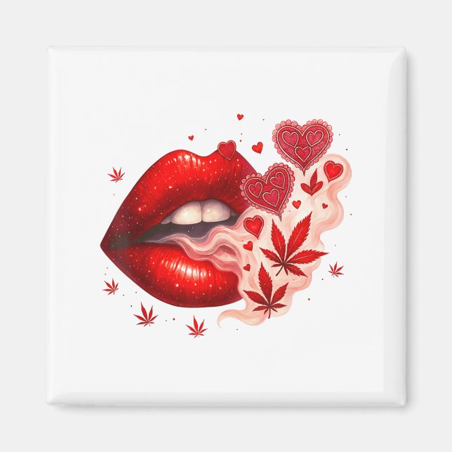 Valentine’s Day Weed Lover Stoner Babe  Magnet (Front)