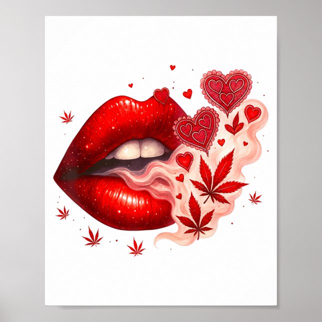 Valentine’s Day Weed Lover Stoner Babe  Poster (Front)