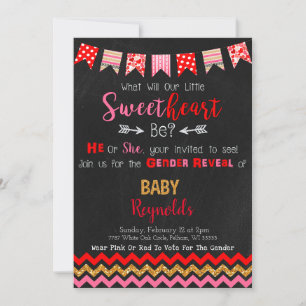 Valentine’s Gender Reveal Invitation