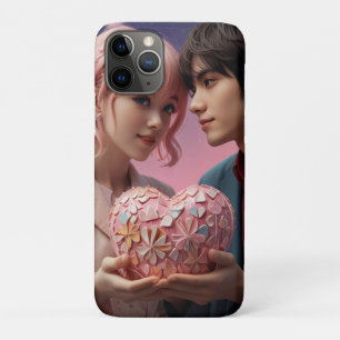 Valentine´s kawaii love champagne, hearts iPhone 11 pro case