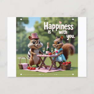 Valentine´s Love squirrel Holiday Postcard