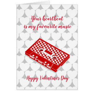 Valentine’s red retro audiotape