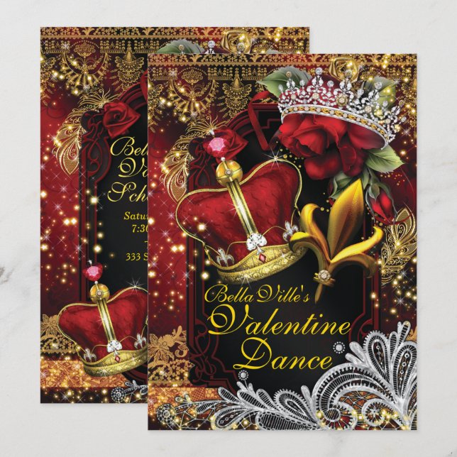 Valentine School Homecoming Prom Dance Invitation (Front/Back)