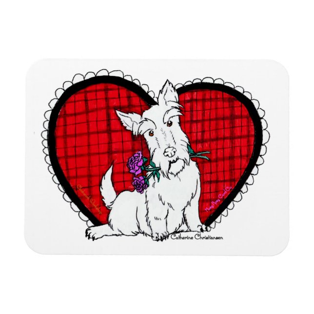 Valentine Scottie Magnet (Horizontal)