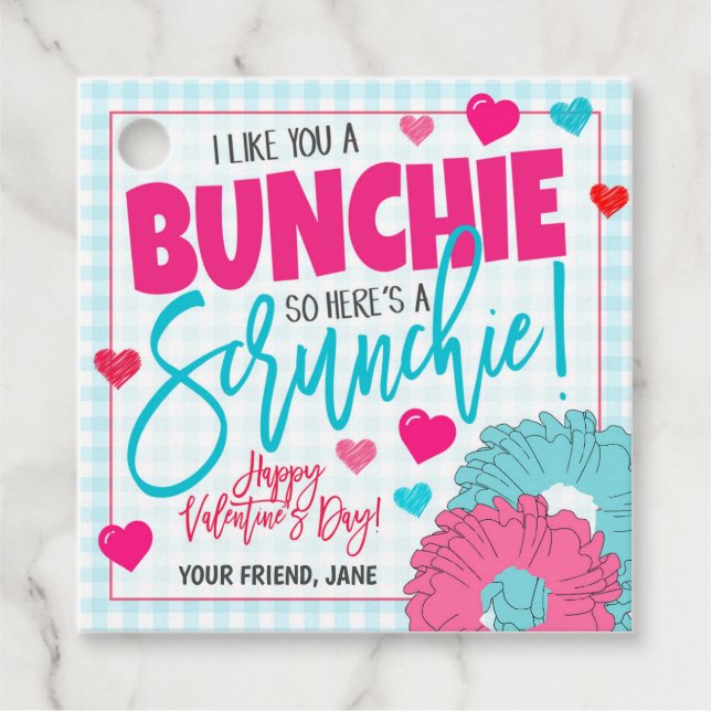 Valentine Scrunchie Gift Tag (Front)