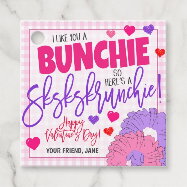 Valentine Scrunchie Gift Tag (Front)