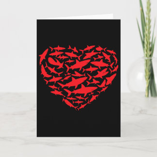 Valentine Sharks Heart Sea Animal Lover Ocean Wild Card