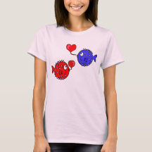 Valentine Shirt with Cute Blowfish Friends