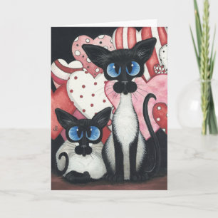 Valentine Siamese Cat - Love x's Two Holiday Card
