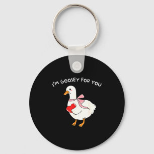 Valentine Silly Goose Im Goosey For You Duck Valen Key Ring