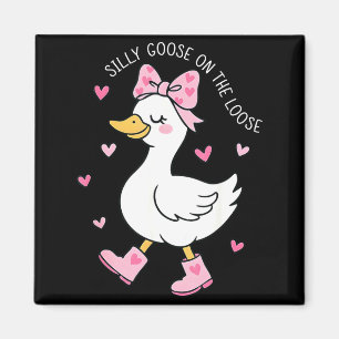 Valentine Silly Goose On The Loose Coquette Bow Gi Magnet