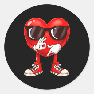 Valentine Six Seven 6 7 Meme Funny Heart Gen Z Alp Classic Round Sticker