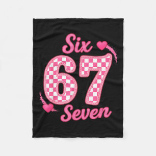Valentine Six Seven Funny 67 Meme Gen Alpha Slang Fleece Blanket