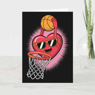Valentine Sketll Heart Dunking With Shades Cool Ki Card
