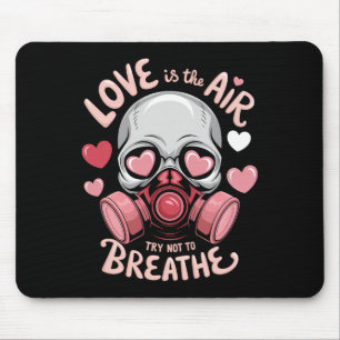 Valentine Skull Gas Mask Kawaii Love Aesthetic _1 Mouse Pad
