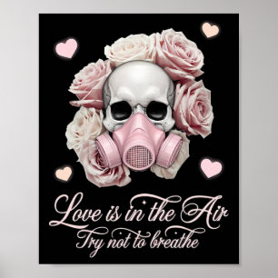 Valentine Skull Gas Mask Love Aesthetic Poster