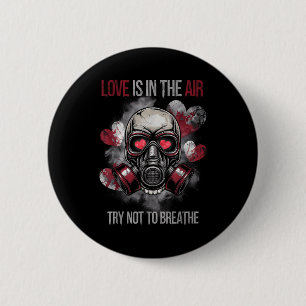 Valentine Skull Gas Mask Love Romance  6 Cm Round Badge